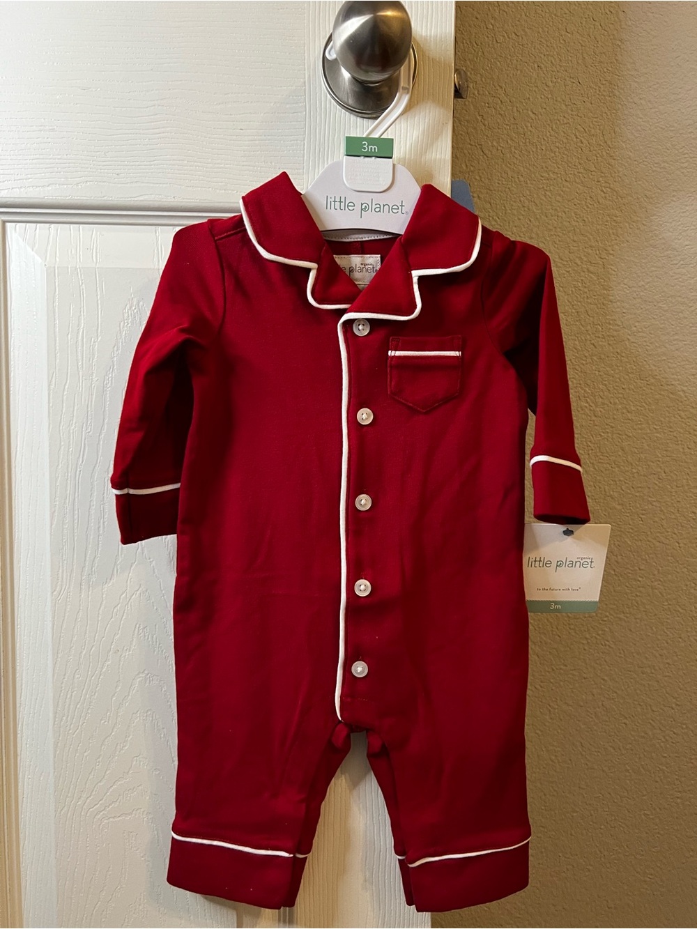 Little Planet Red and White Holiday Romper